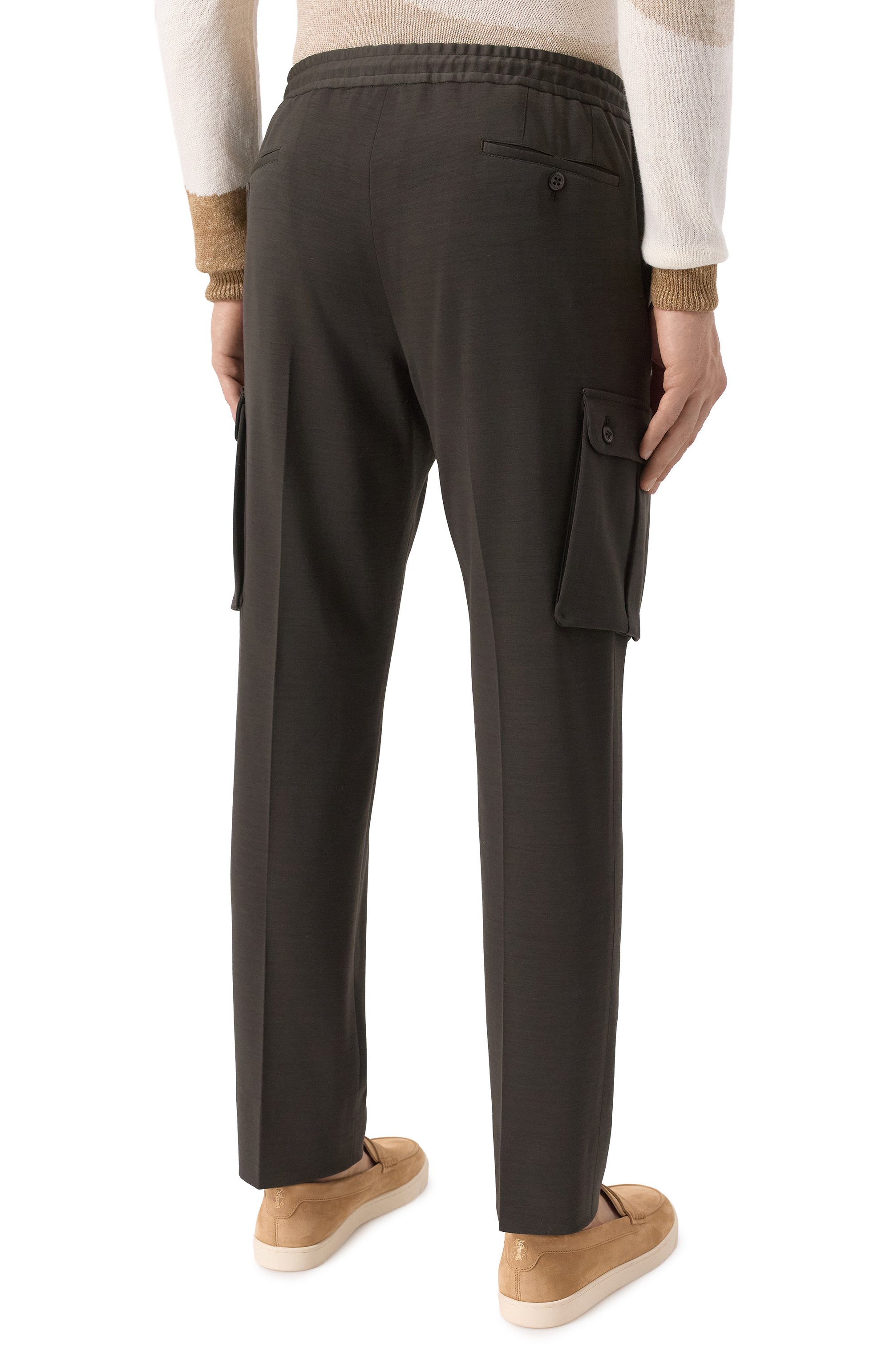 Брюки-карго из шерсти и хлопка CORNELIANI, арт. 254L14-2518800, фото 4