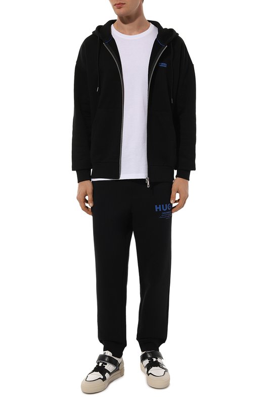 Хлопковые джоггеры HUGO Blue Чёрный, фото 2
