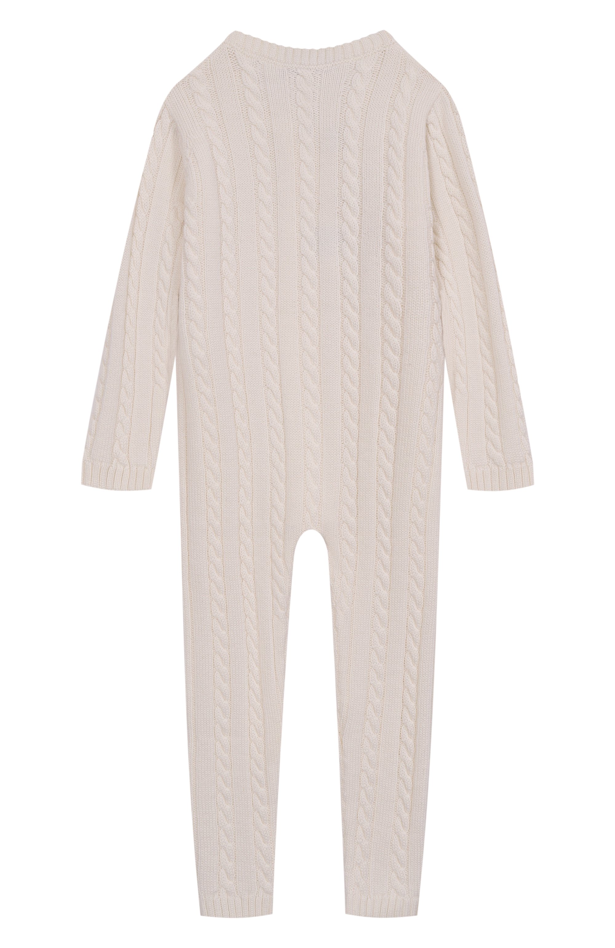 Шерстяной комбинезон BABY T белого цвета по цене 18350 руб., арт. 25AI041TZ/18M-36M, фото 2 Шерстяной комбинезон BABY T, арт. 25AI041TZ/18M-36M, фото 2