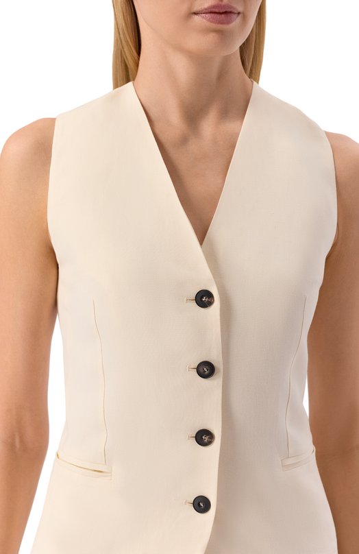 Жилет из вискозы и льна Antonelli Firenze N3587Q/935 Кремовый  N3587Q/935 Фото 5