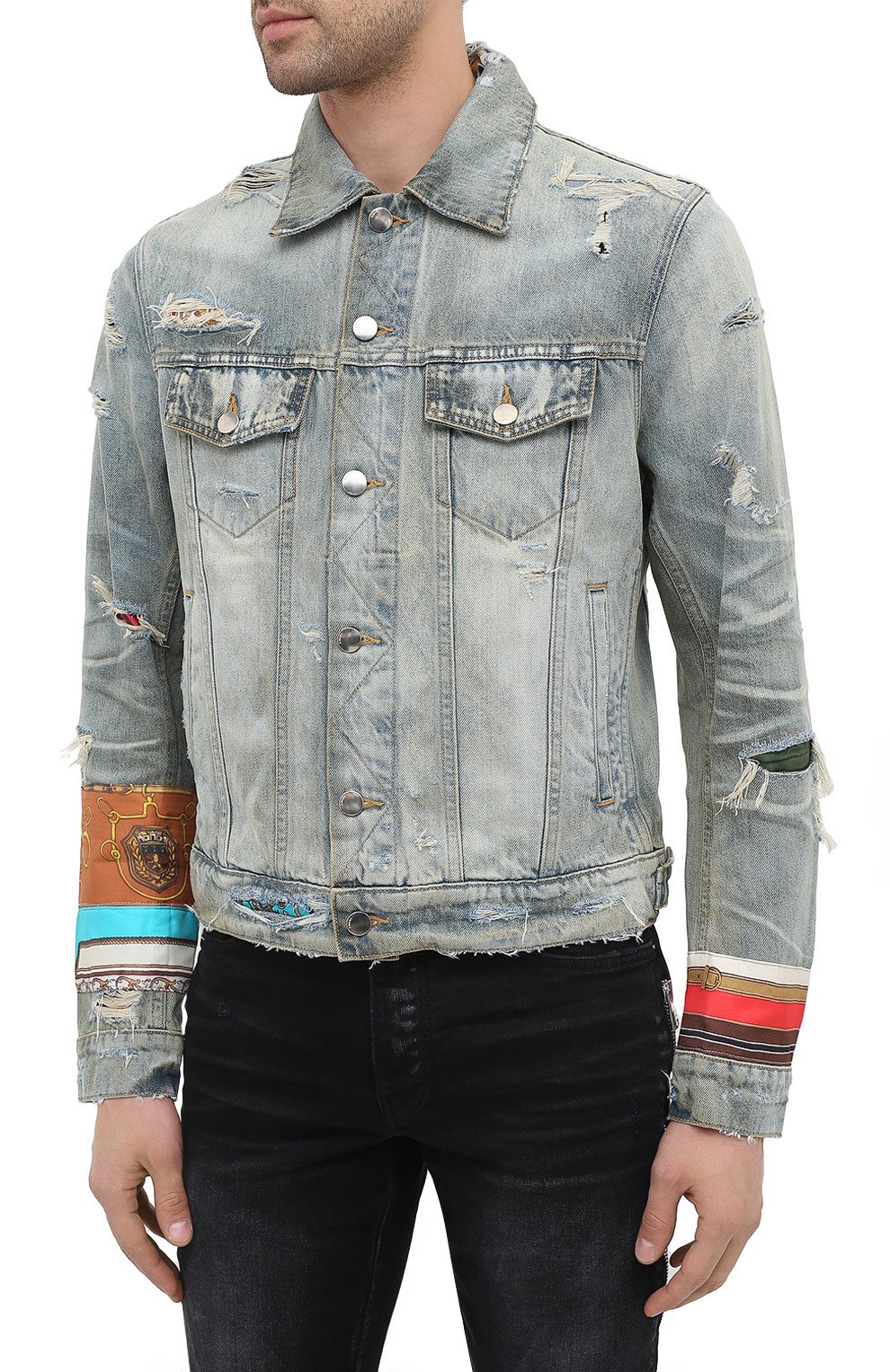 Джинсовая куртка AMIRI синего цвета по цене 190500 руб., арт. W0M04603RD, фото 3 Джинсовая куртка AMIRI, арт. W0M04603RD, фото 3