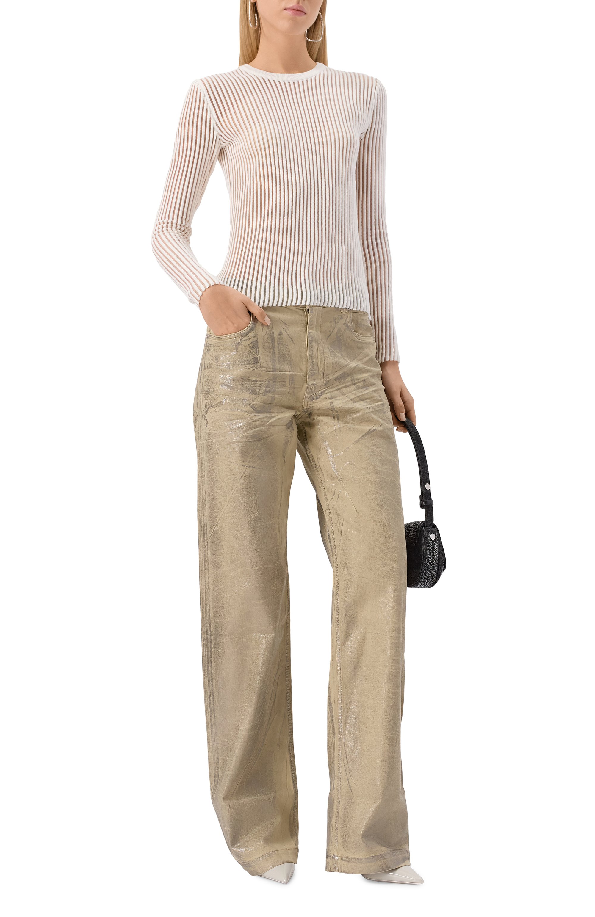 Джинсы DRKSHDW серебряного цвета по цене 105500 руб., арт. DS02E7305/SDPF, фото 2 Джинсы DRKSHDW, арт. DS02E7305/SDPF, фото 2