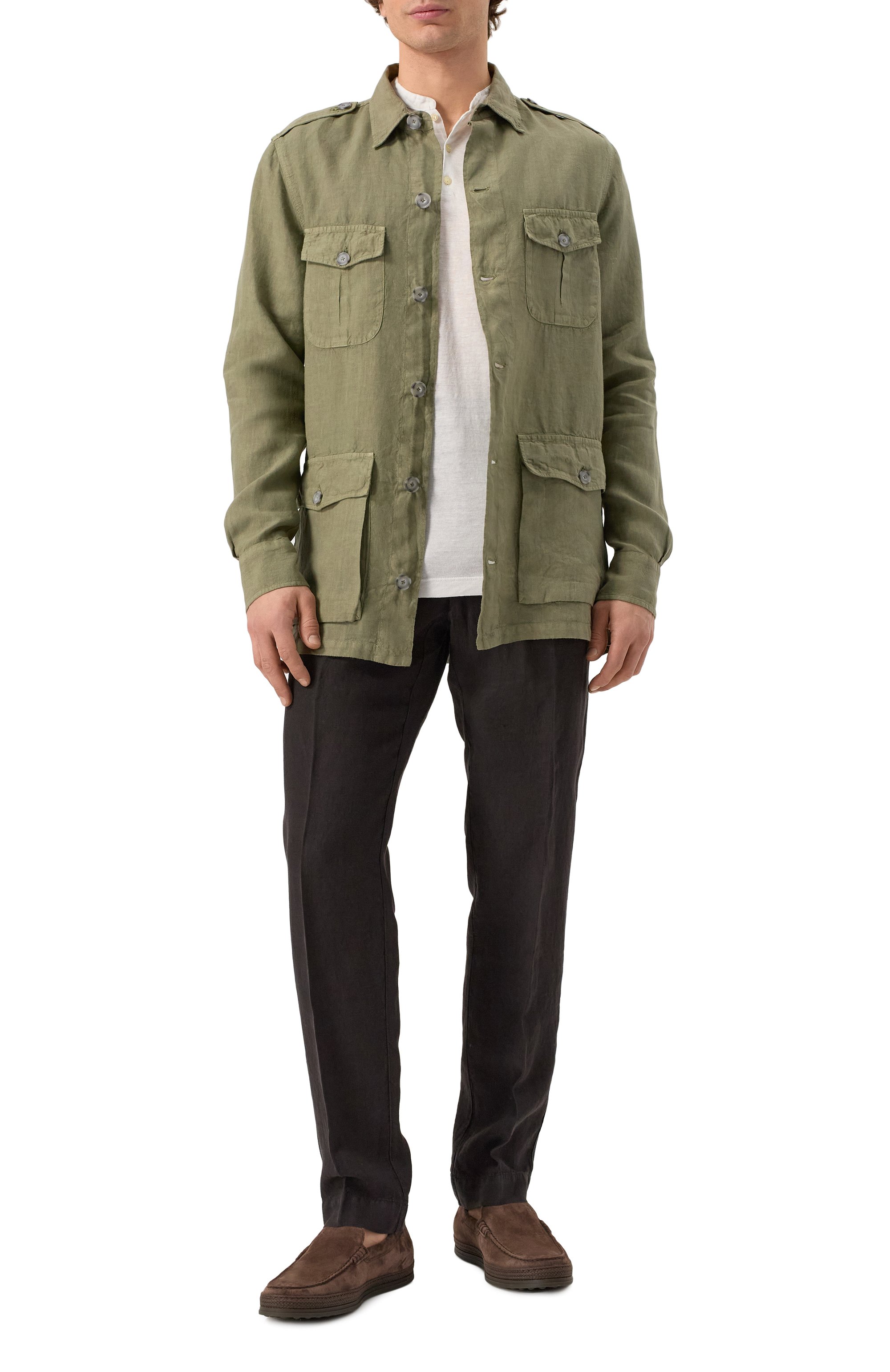 Льняная куртка-рубашка 120% LINO, арт. 32ALIM89RH/0253/000, фото 2