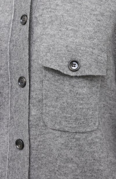 Кардиган из шерсти и кашемира ALLUDE серого цвета по цене 41850 руб., арт. 205/17034, фото 5 Кардиган из шерсти и кашемира ALLUDE, арт. 205/17034, фото 5