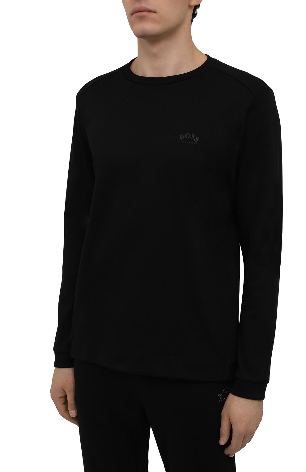 Хлопковый свитшот BOSS черного цвета по цене 14850 руб., арт. 50455074, фото 3 Хлопковый свитшот BOSS, арт. 50455074, фото 3