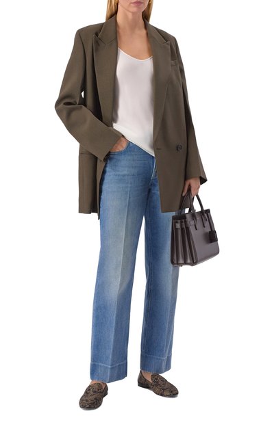 Текстильные лоферы alain SAINT LAURENT коричневого цвета по цене 119500 руб., арт. 841460/AAFB0, фото 3 Текстильные лоферы alain SAINT LAURENT, арт. 841460/AAFB0, фото 3