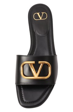 Женские кожаные шлепанцы vlogo signature VALENTINO черного цвета, арт. 6W2S0BD5/DSH | Фото 6 (Подошва: Плоская; Каблук высота: Низкий; Материал сплава: Проставлено; Материал внешний: Натуральная кожа; Драгоценные камни: Проставлено; Материал внутренний: Натуральная кожа)