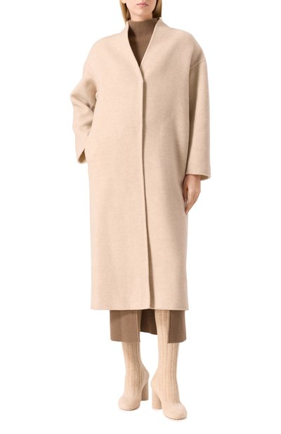 Кашемировое пальто AGNONA светло-бежевого цвета по цене 595500 руб., арт. TL0808E/D7044E, фото 3 Кашемировое пальто AGNONA, арт. TL0808E/D7044E, фото 3