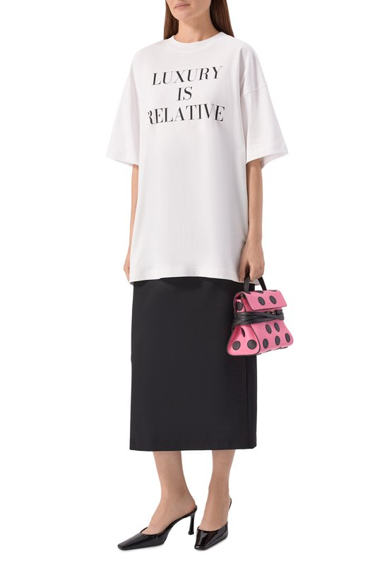 Хлопковая футболка Moschino A0701/5442 Белый  A0701/5442 Фото 2