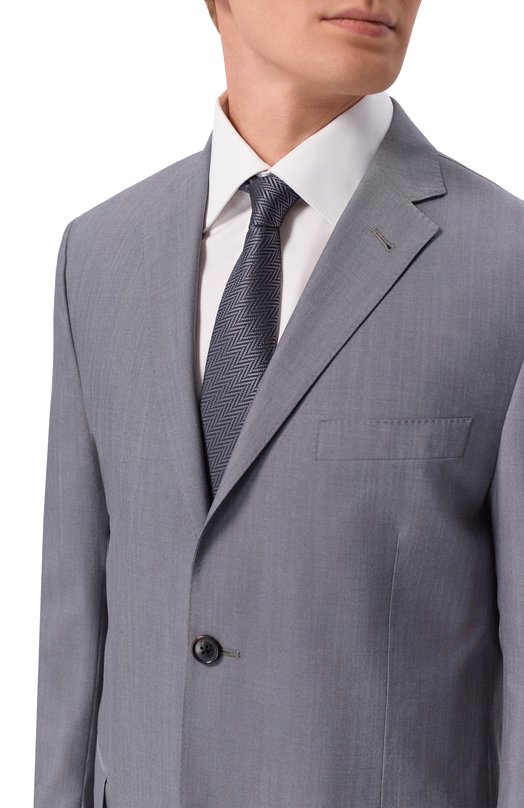 Шелковый галстук Giorgio Armani GM000800/TE20412 Серый  GM000800/TE20412 Фото 2