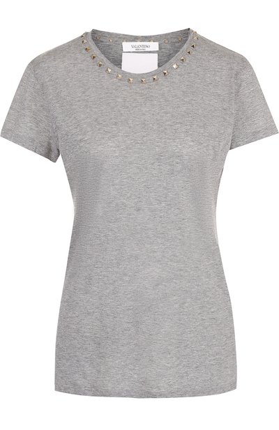 Футболка прямого кроя с шипами VALENTINO, арт. NB3MG03A/2QK, фото 1