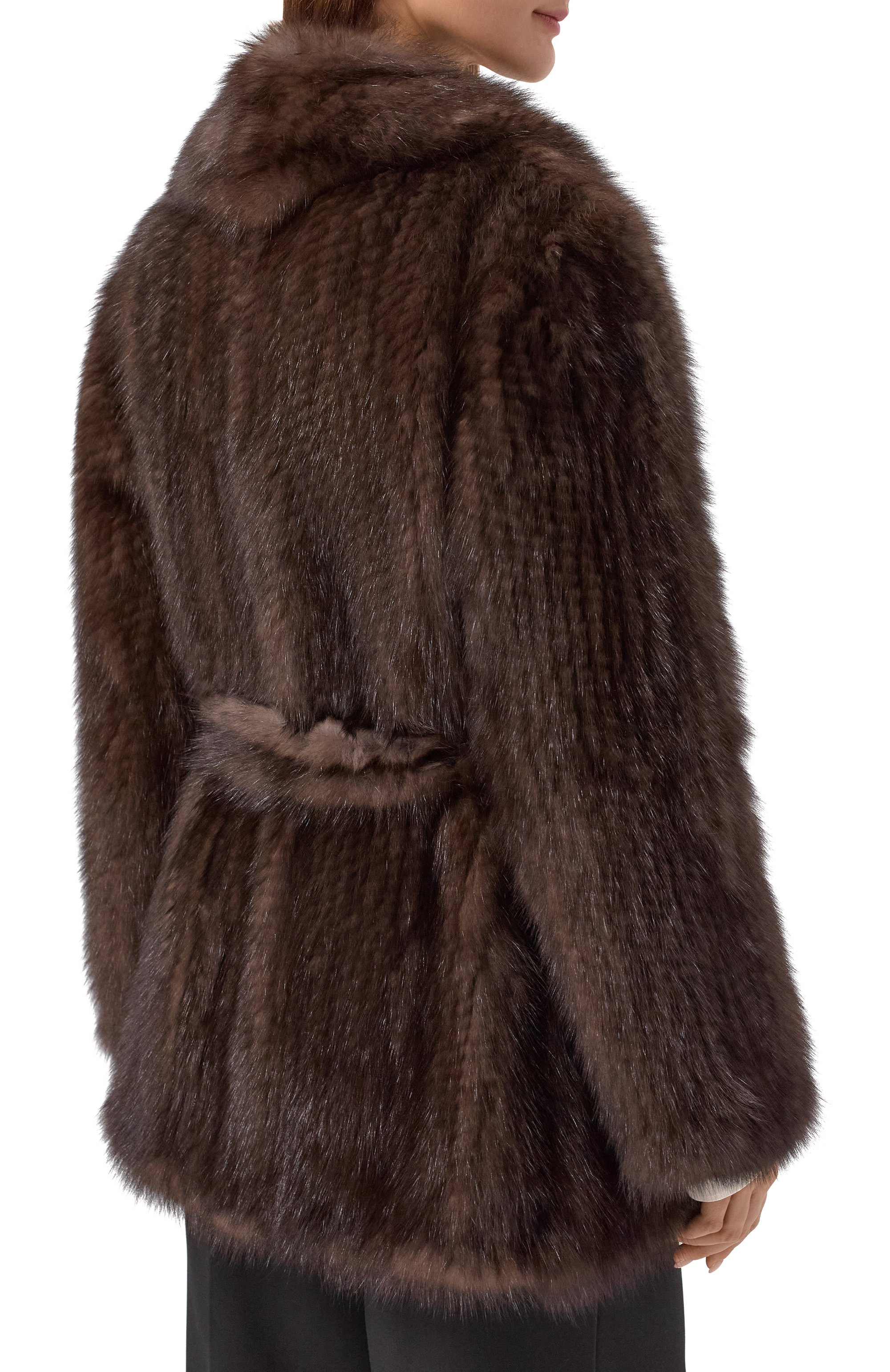 Шуба из вязаного соболя MVST, арт. M004/SABLE FARM NO SILVER, фото 4