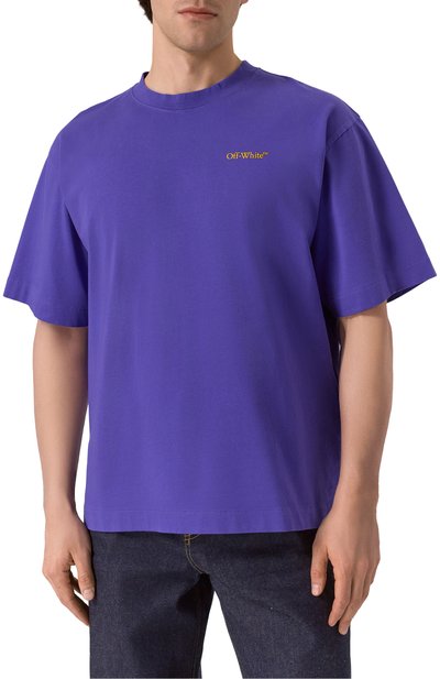 Хлопковая футболка OFF-WHITE, арт. 0MAA120S25JER00D, фото 3