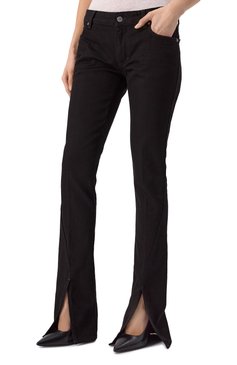 Женские джинсы trumpet DSQUARED2 черного цвета, арт. S80LA0074/S30564 | Фото 3 (Материал сплава: Проставлено; Длина (брюки, джинсы): Удлиненные; Драгоценные камни: Проставлено; Силуэт Ж (брюки и джинсы): Расклешенные; Материал внешний: Деним, Хлопок; Кросс-КТ: Деним; Стили: Кэжуэл)