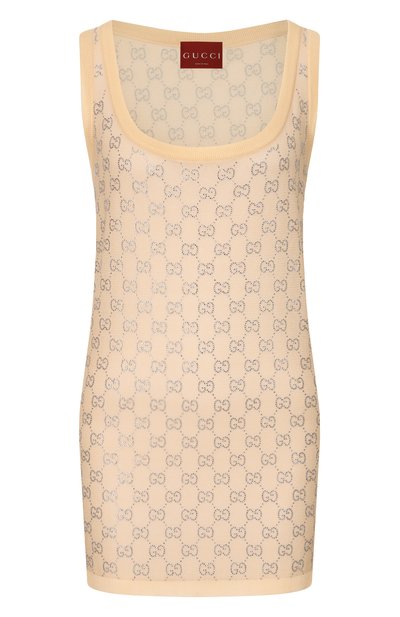 Женский шелковый топ с отделкой стразами GUCCI, арт. 856134/XKFC5