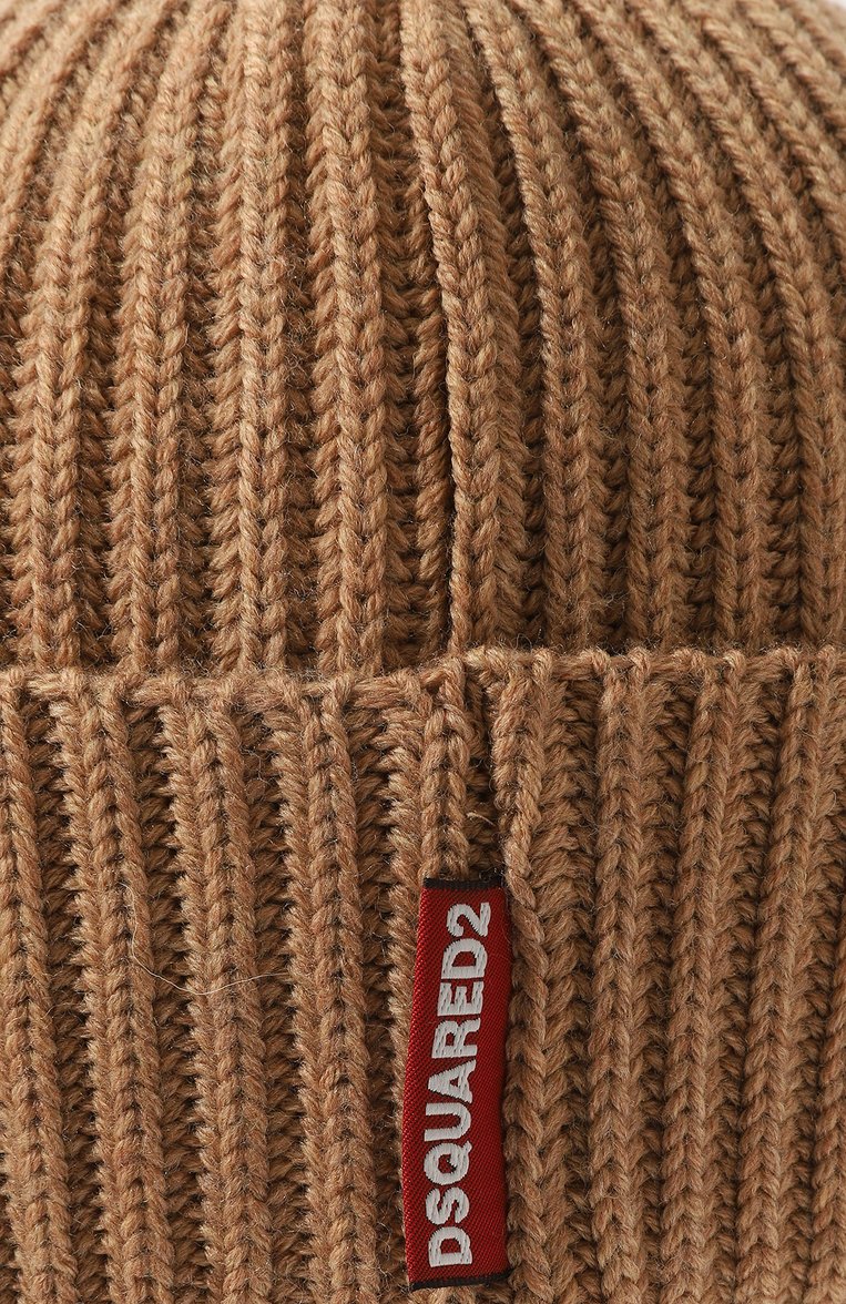 Женская комплект из шапки и шарфа DSQUARED2 бежевого цвета, арт. KNW0065/01W06757 | Фото 6 (Материал: Текстиль, Шерсть; Нос: Не проставлено)