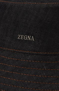 Мужская панама из хлопка и льна ZEGNA темно-синего цвета, арт. Z7I13HA7/B7K | Фото 4 (Материал: Лен, Текстиль, Хлопок; Нос: Не проставлено)