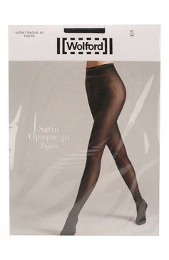 Женские колготки satin opaque 50 WOLFORD черного цвета, арт. 18379 | Фото 1 (Материал внешний: Синтетический материал; Региональные ограничения белый список (Axapta Mercury): RU; Материал сплава: Проставлено, Проверено; Нос: Не проставлено; Статус проверки: Проверено, П�роверена категория)