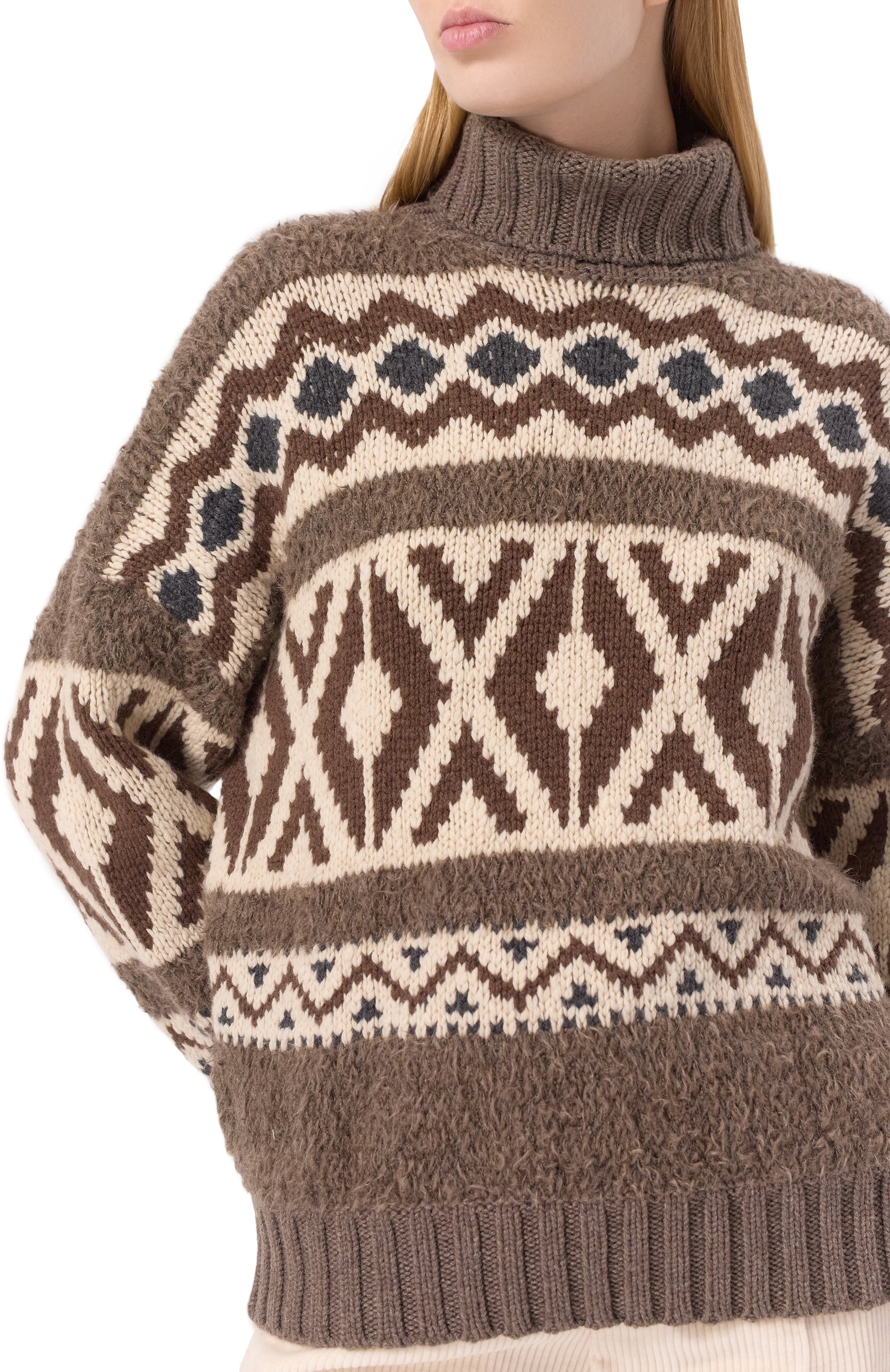 Кашемировый свитер BRUNELLO CUCINELLI коричневого цвета по цене 361000 руб., арт. M52363903, фото 5 Кашемировый свитер BRUNELLO CUCINELLI, арт. M52363903, фото 5