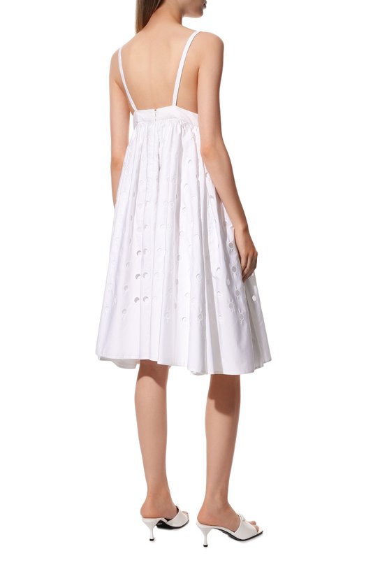 Хлопковое платье Prada P3F27-1Y8Q-F0009-211 Белый  P3F27-1Y8Q-F0009-211 Фото 4