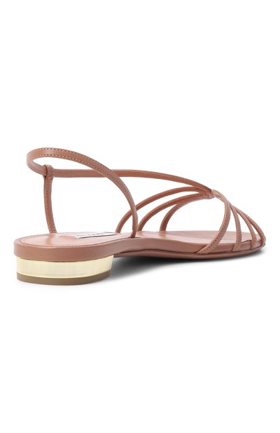 Кожаные сандалии talk to me AQUAZZURA темно-бежевого цвета по цене 83750 руб., арт. TTMFLAS0-NAP-PWP, фото 5 Кожаные сандалии talk to me AQUAZZURA, арт. TTMFLAS0-NAP-PWP, фото 5