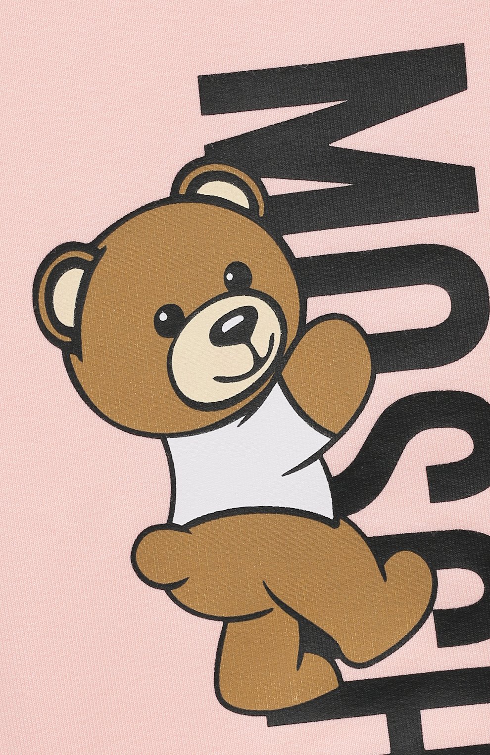 Хлопковые джоггеры MOSCHINO светло-розового цвета по цене 8710 руб., арт. HUP07P/LDA27/4-8, фото 3 Хлопковые джоггеры MOSCHINO, арт. HUP07P/LDA27/4-8, фото 3