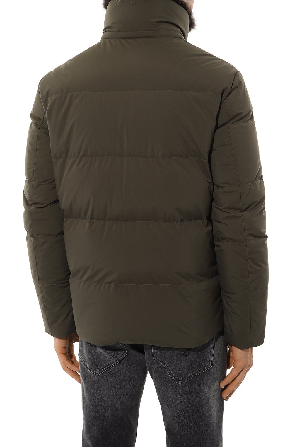 Пуховик с отделкой из песца YVES SALOMON хаки цвета по цене 199500 руб., арт. 25WHV01370K26G, фото 7 Пуховик с отделкой из песца YVES SALOMON, арт. 25WHV01370K26G, фото 7