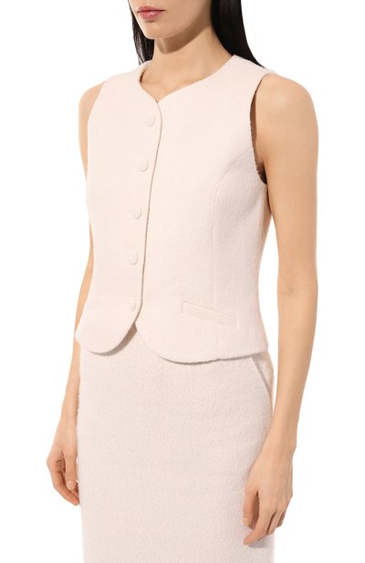 Жилет LESYANEBO молочного цвета по цене 28000 руб., арт. LN03H-411_CNC, фото 3 Жилет LESYANEBO, арт. LN03H-411_CNC, фото 3
