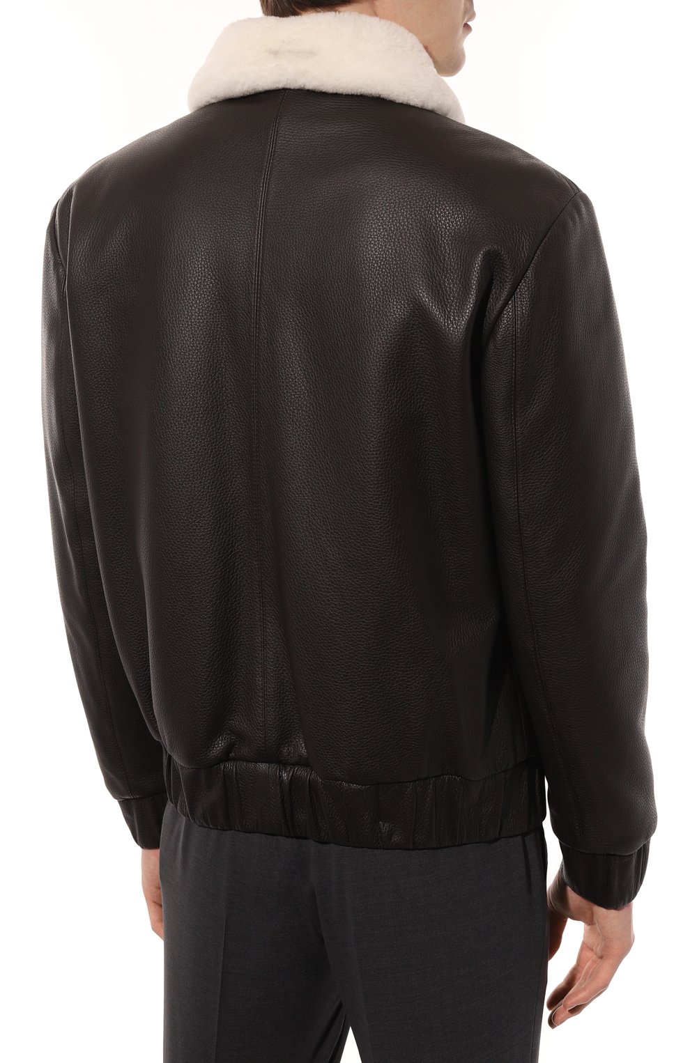 Кожаный бомбер с воротником из нутрии FURLAND, арт. 0238014120003200004, фото 4