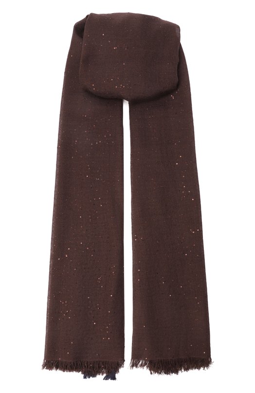 Шарф из кашемира и шелка Brunello Cucinelli MSCDVSW12 Коричневый MSCDVSW12