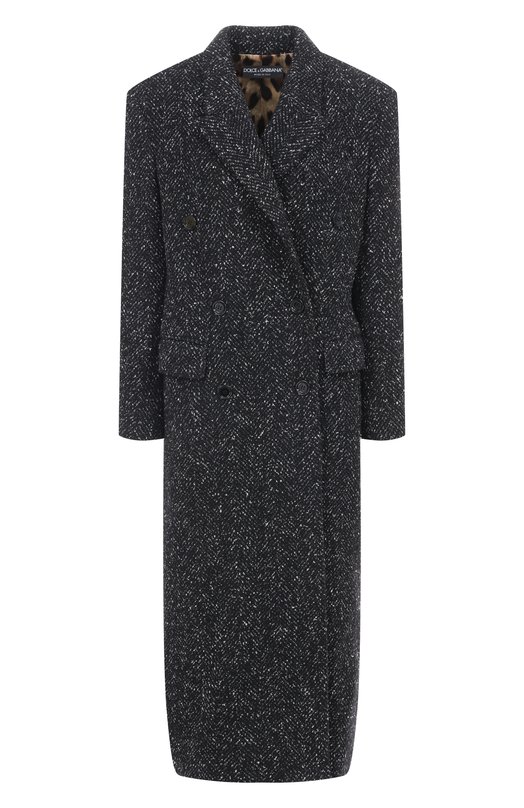 Пальто из шерсти и шелка Dolce & Gabbana F0GHHT/FCZAD Серый F0GHHT/FCZAD