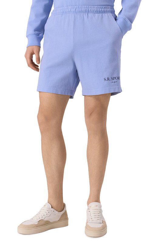 Хлопковые шорты Sporty and Rich SH039612304BL59 Голубой  SH039612304BL59 Фото 3