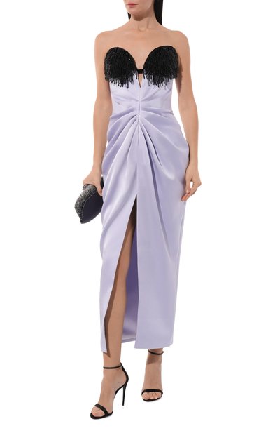 Платье миди из бархата и сатин RASARIO, арт. RS24F010DD024, фото 2