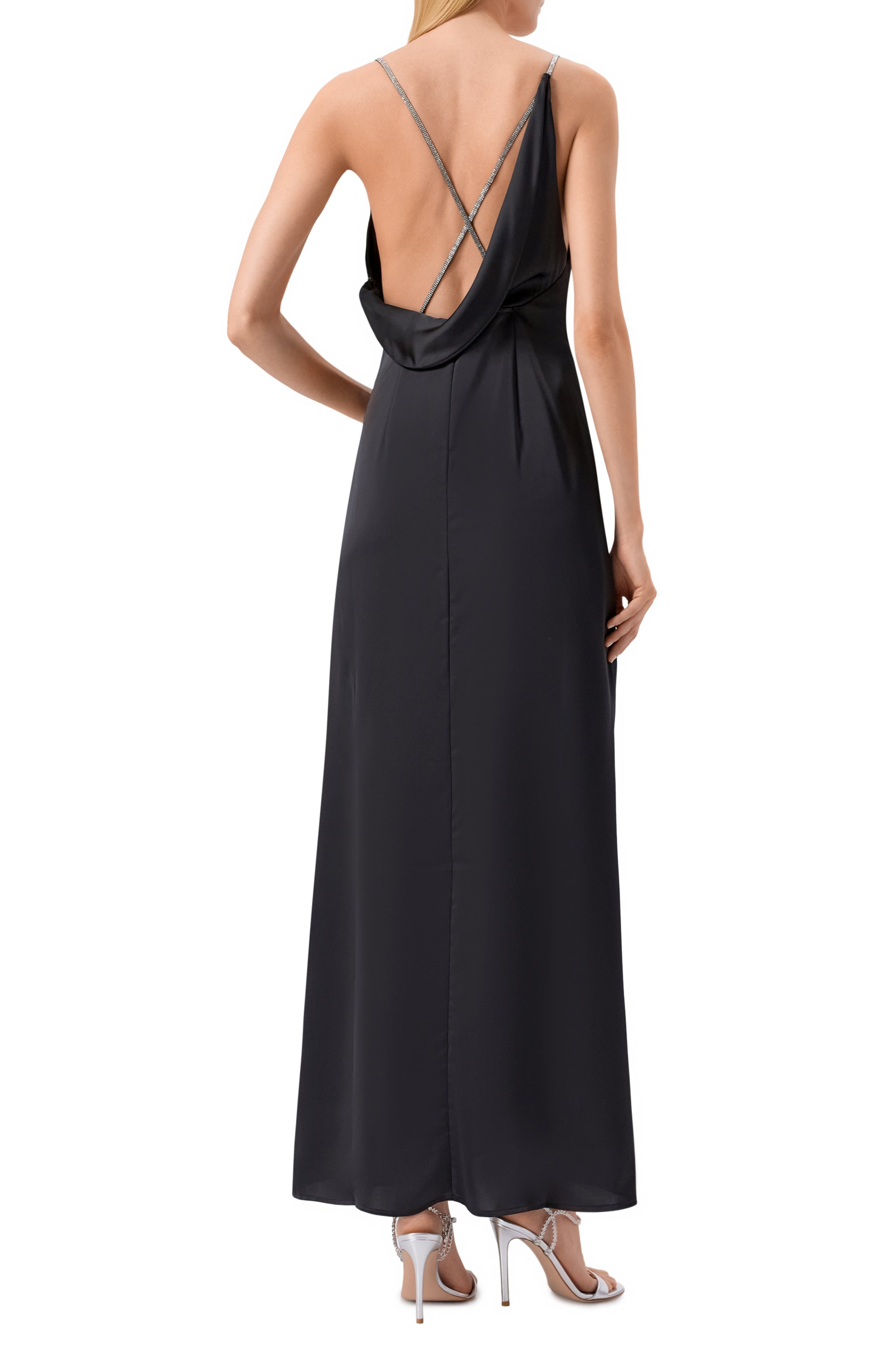 Атласное платье HUGO черного цвета по цене 33950 руб., арт. 50546784, фото 3 Атласное платье HUGO, арт. 50546784, фото 3