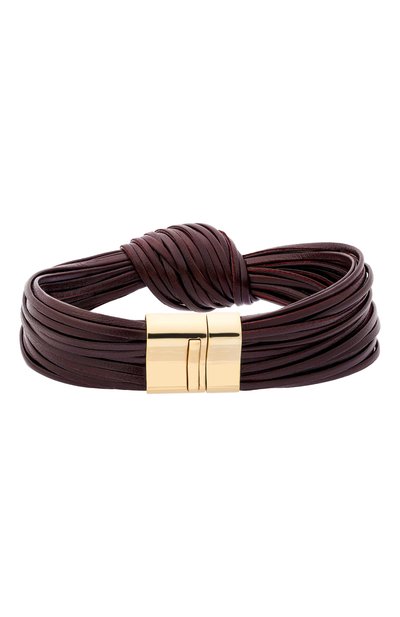 Кожаный браслет BOTTEGA VENETA бордового цвета по цене 136000 руб., арт. 857356/VAHUA, фото 3 Кожаный браслет BOTTEGA VENETA, арт. 857356/VAHUA, фото 3