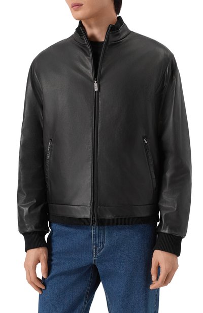 Бомбер с отделкой из кожи аллигатора ZILLI черного цвета по цене 1200000 руб., арт. AR0NH3M1972VPIP00, фото 3 Бомбер с отделкой из кожи аллигатора ZILLI, арт. AR0NH3M1972VPIP00, фото 3