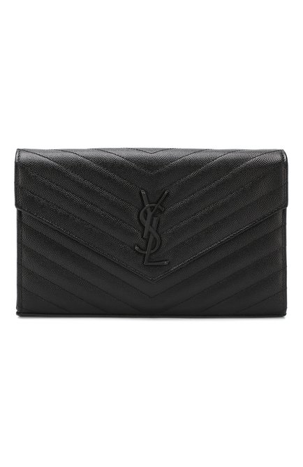 Женский клатч monogram на цепочке SAINT LAURENT черного цвета, арт. 377828/B0W08 | Фото 1 (Размер: small; Материал: Натуральная кожа; Ремень/цепочка: На ремешке; Сумки-технические: Сумки через плечо; Женское Кросс-КТ: Вечерняя сумка, Клатч-клатчи)