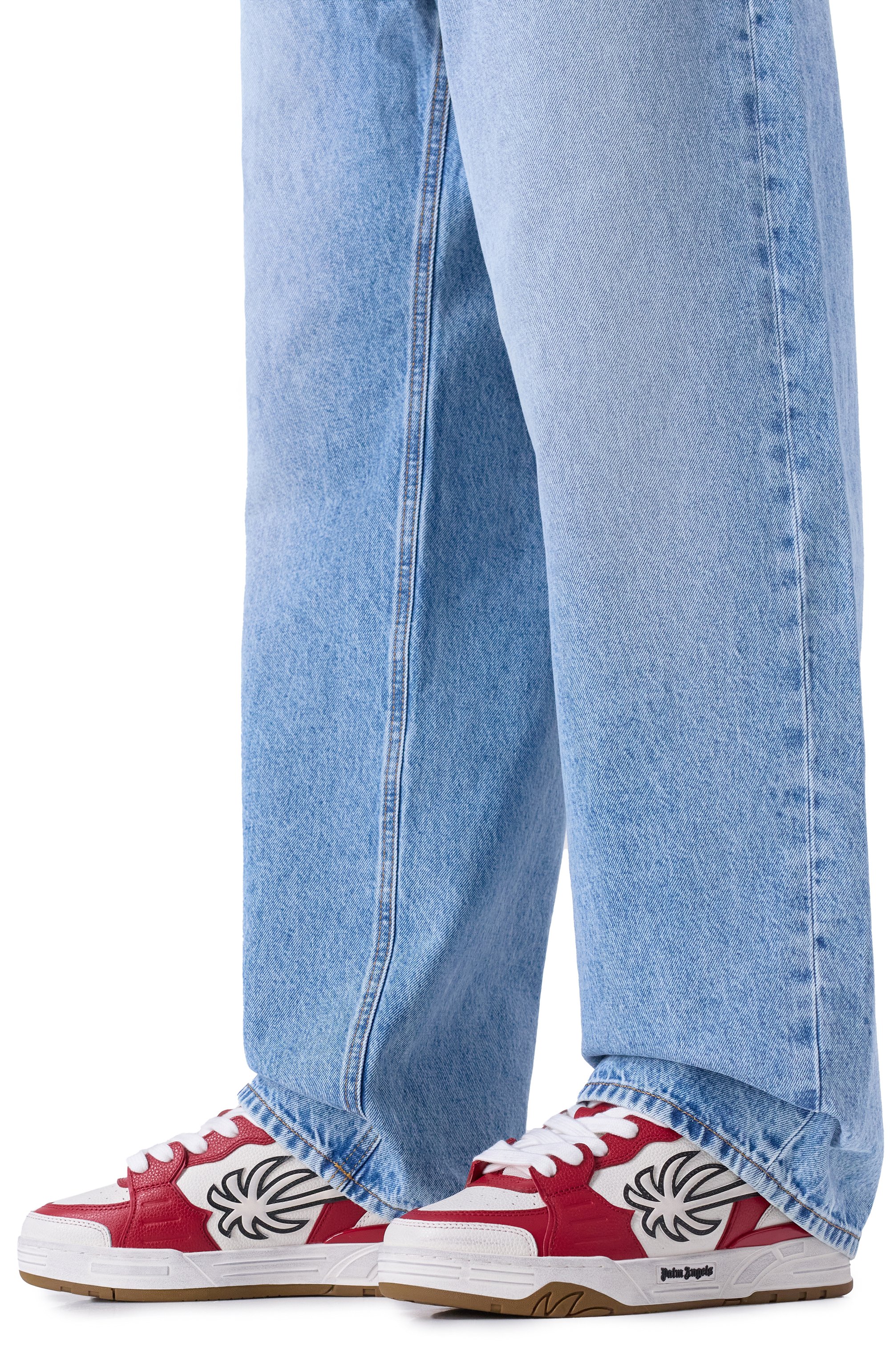 Кожаные кеды venice worn out PALM ANGELS красного цвета по цене 62700 руб., арт. PMIA101F25LEA001, фото 3 Кожаные кеды venice worn out PALM ANGELS, арт. PMIA101F25LEA001, фото 3