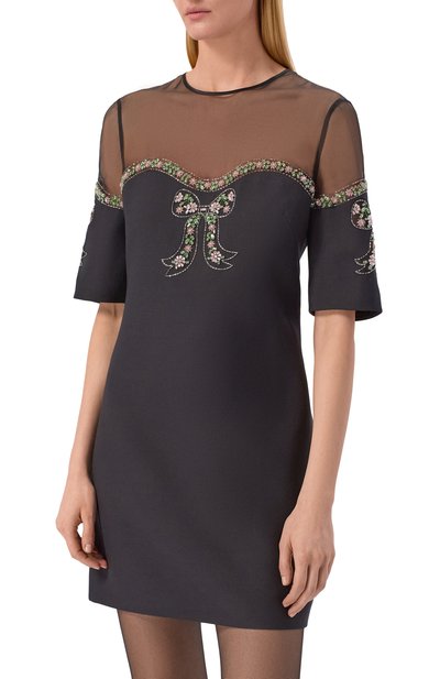 Платье из шерсти и шелка VALENTINO, арт. 8B3VAHD0/1CF, фото 3