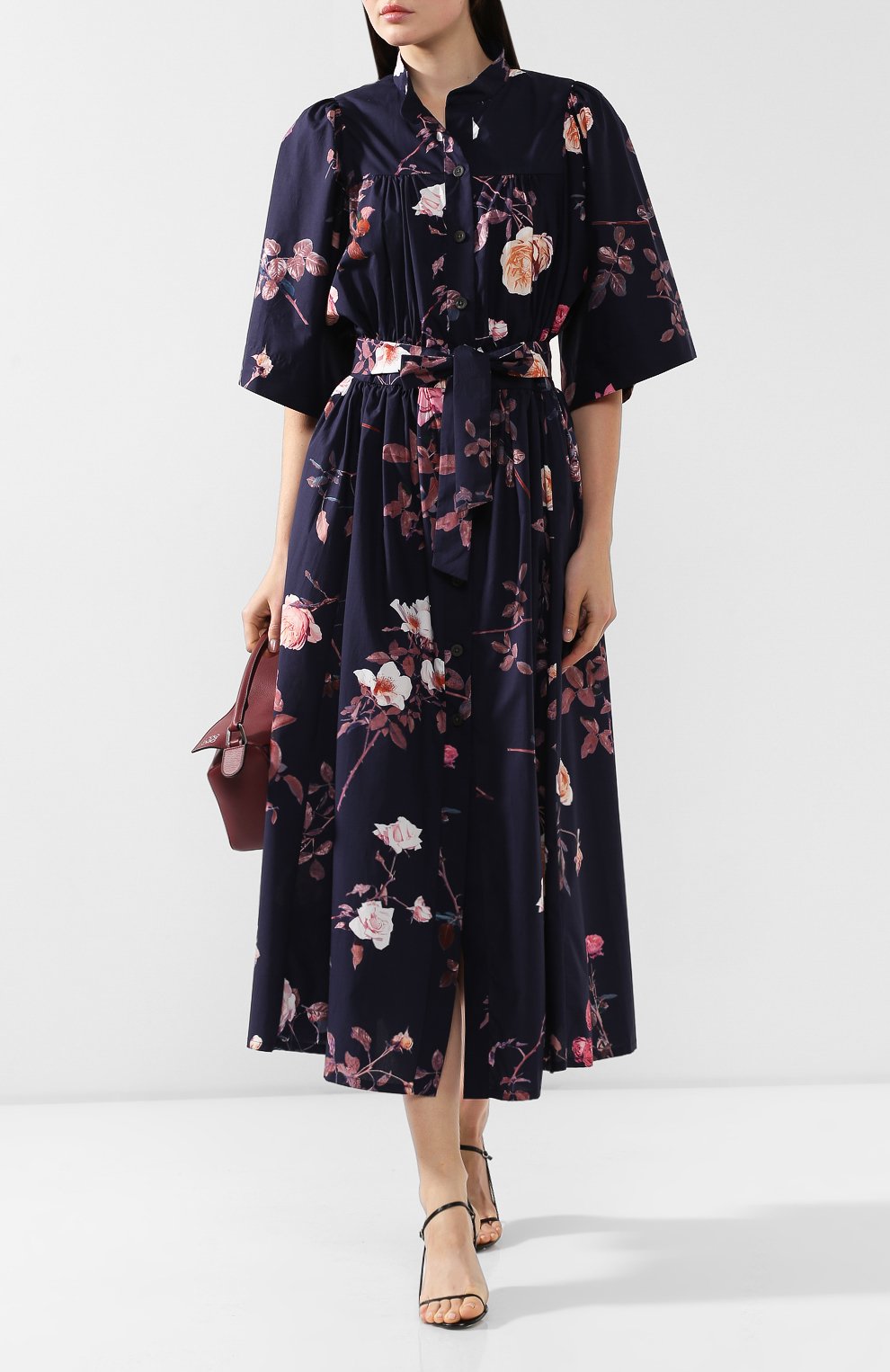 Хлопковое платье DRIES VAN NOTEN темно-синего цвета по цене 82650 руб., арт. 192-11017-8007, фото 2 Хлопковое платье DRIES VAN NOTEN, арт. 192-11017-8007, фото 2