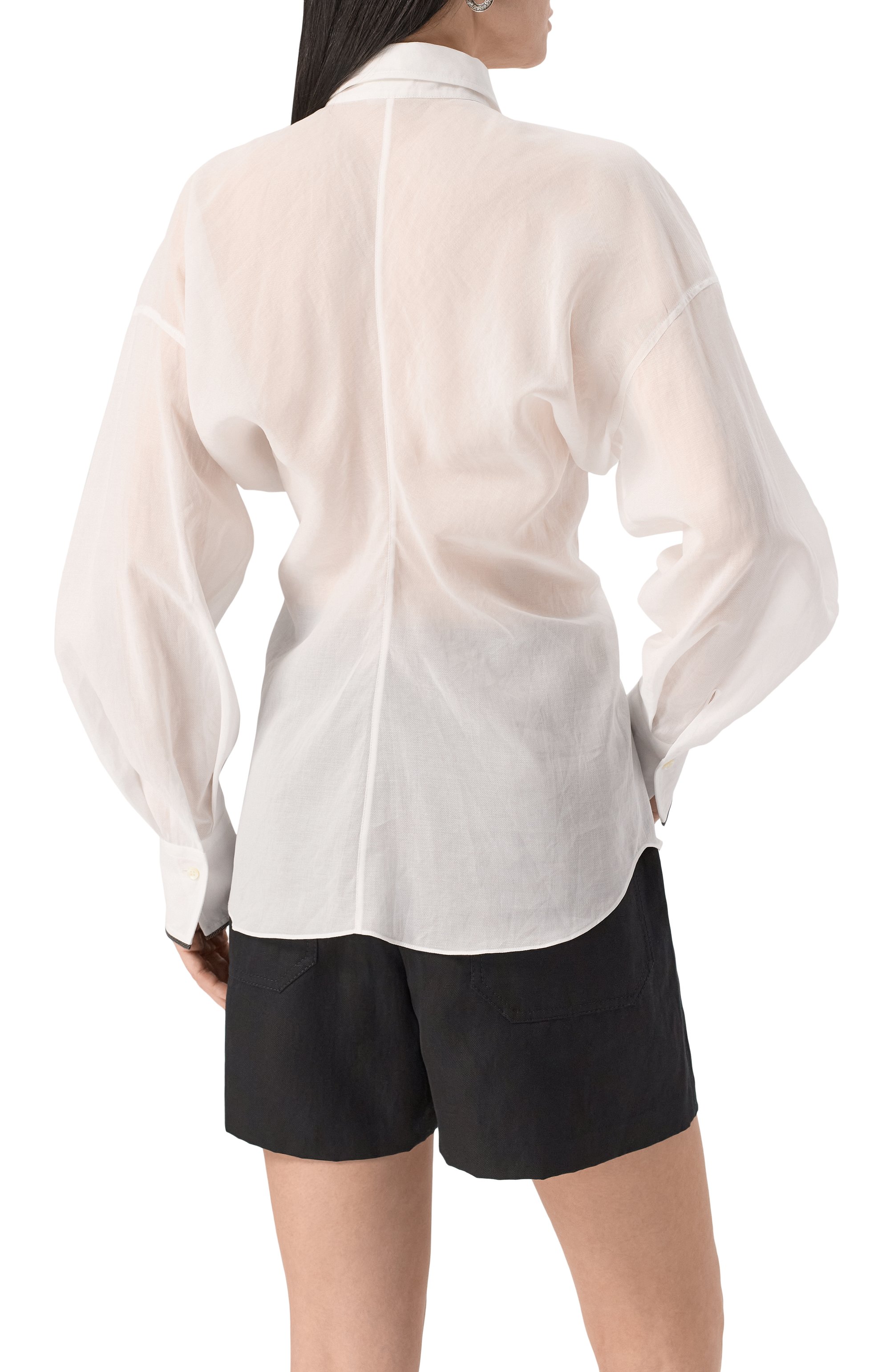 Хлопковая блузка BRUNELLO CUCINELLI, арт. MH760NL446, фото 4