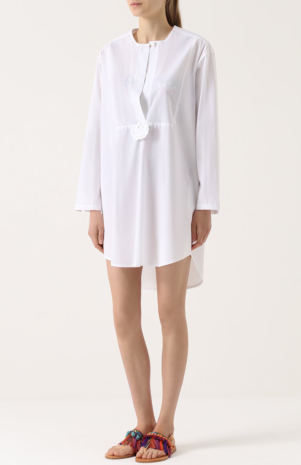 Хлопковая туника свободного кроя с кружевной спинкой LILA EUGENIE, арт. 1708, фото 3