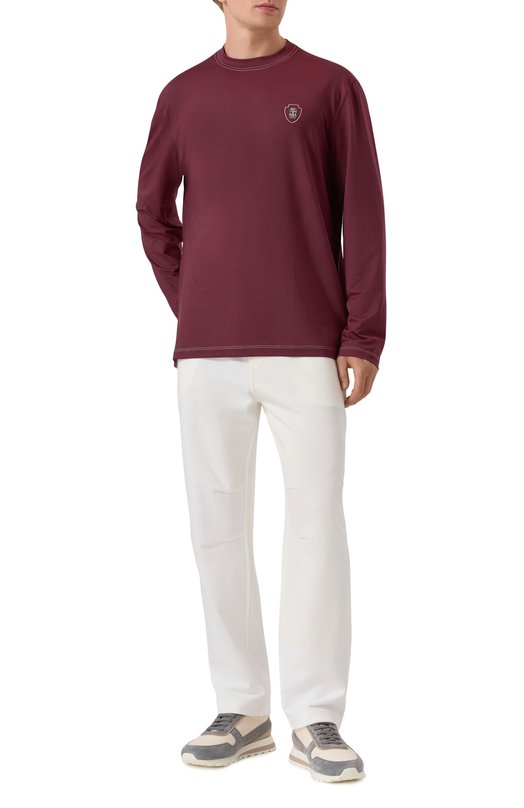 Хлопковые брюки Brunello Cucinelli MW8633381G Белый  MW8633381G Фото 2
