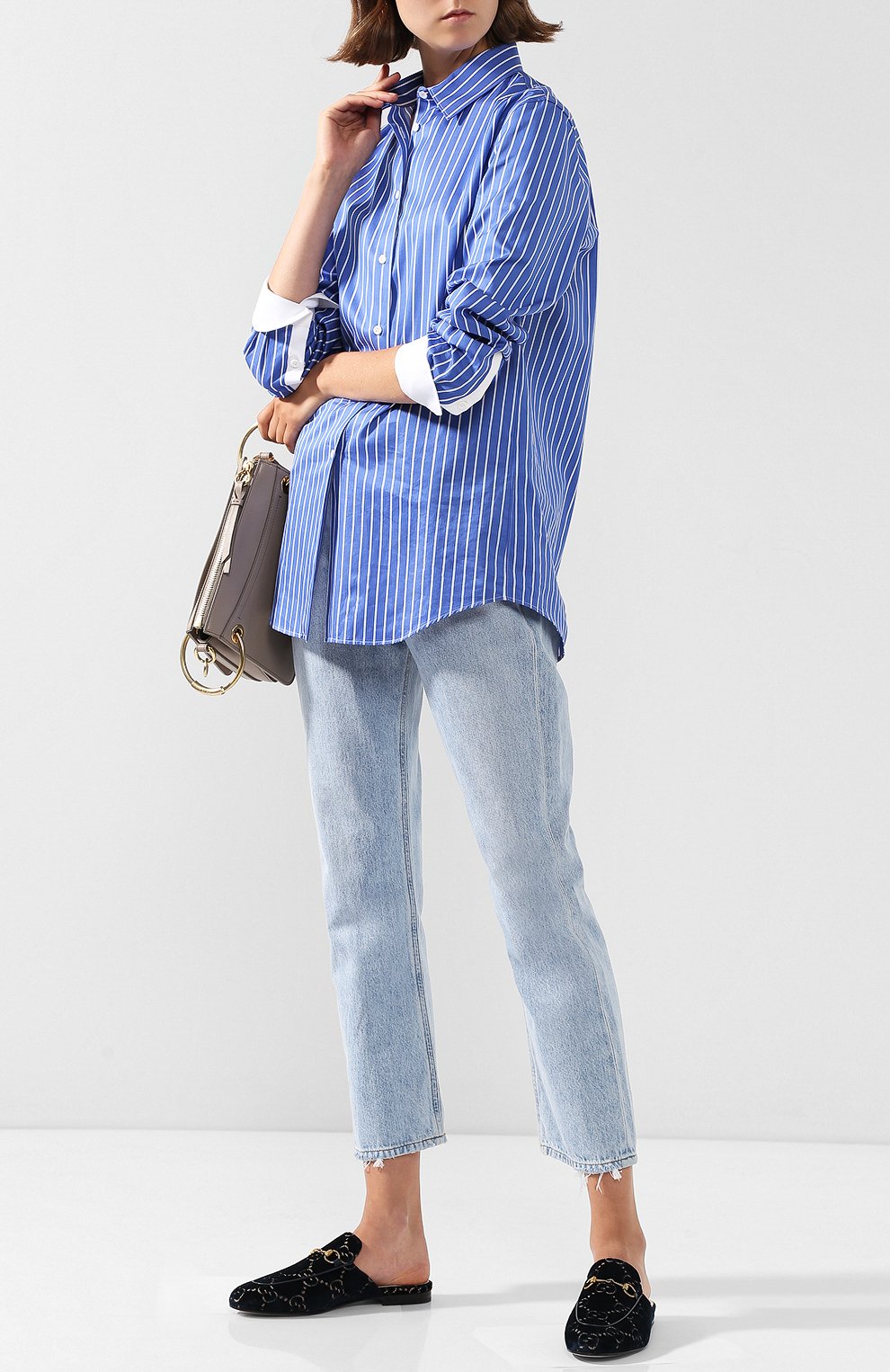 Бархатные сабо princetown gg с пряжкой-трензелем GUCCI, арт. 475094/9JT20, фото 2