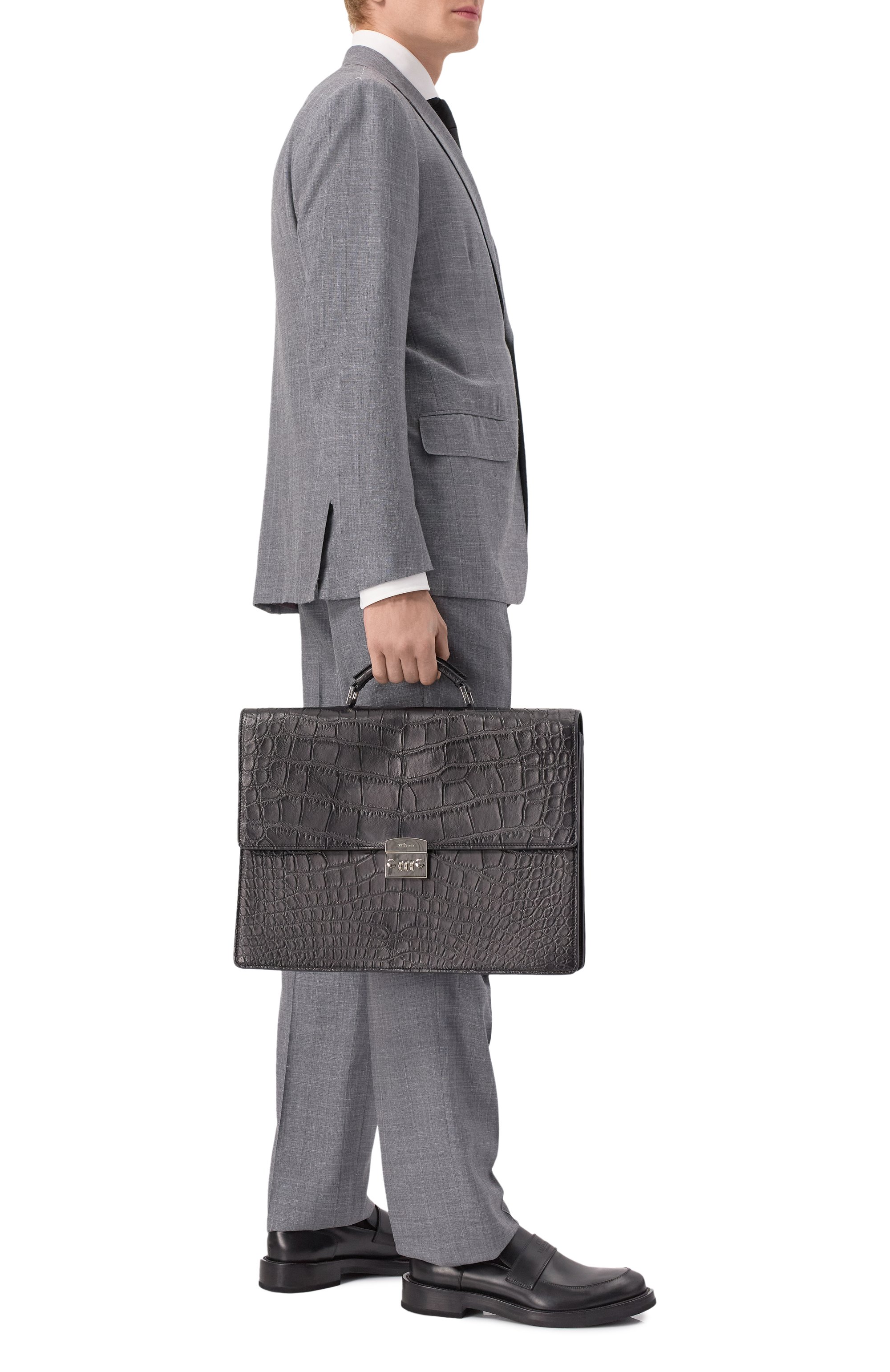 Портфель из кожи аллигатора KITON, арт. UBA0072N0073002000, фото 7