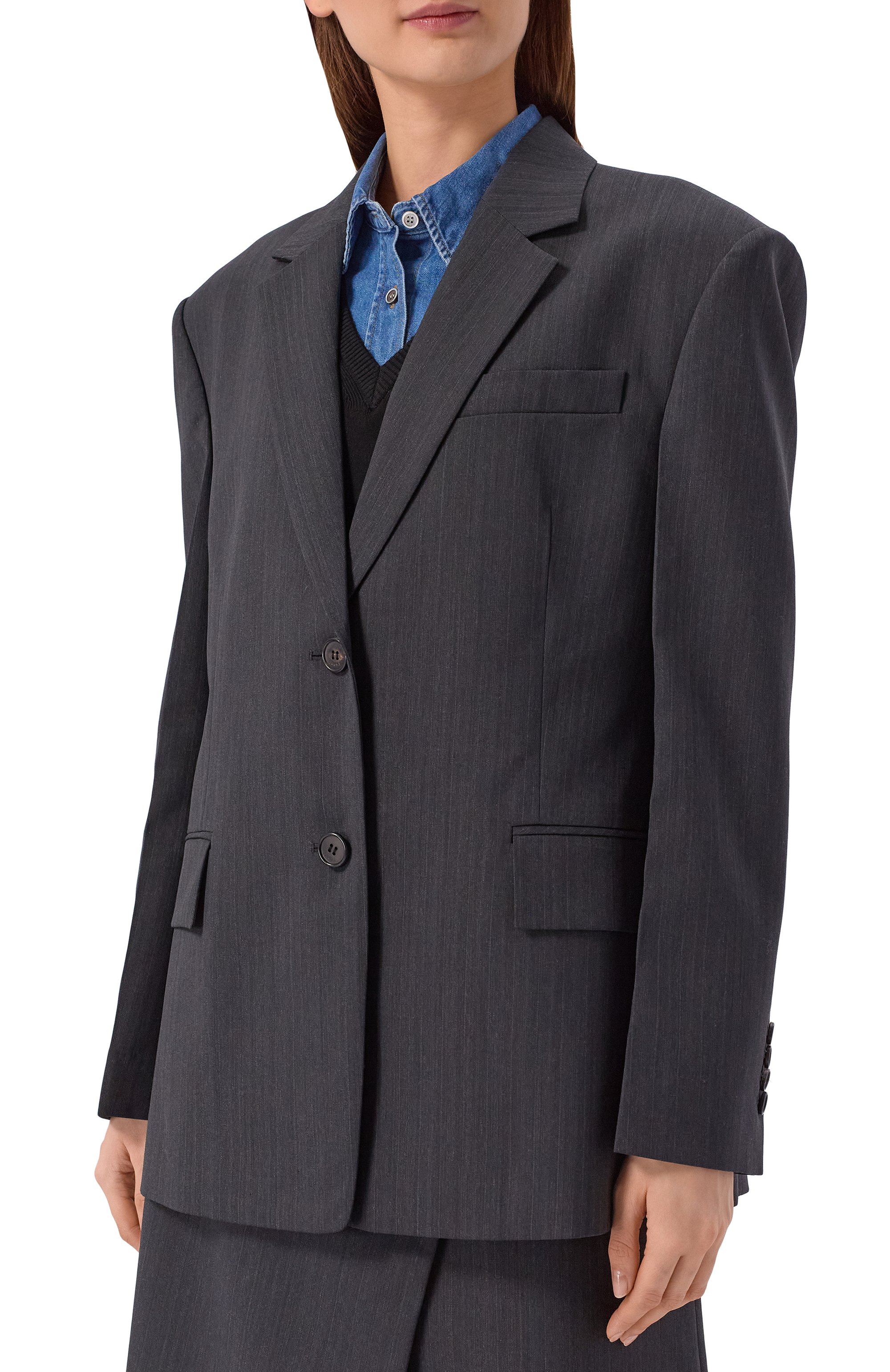 Жакет JUUN.J серого цвета по цене 99500 руб., арт. JW6211W00, фото 3 Жакет JUUN.J, арт. JW6211W00, фото 3