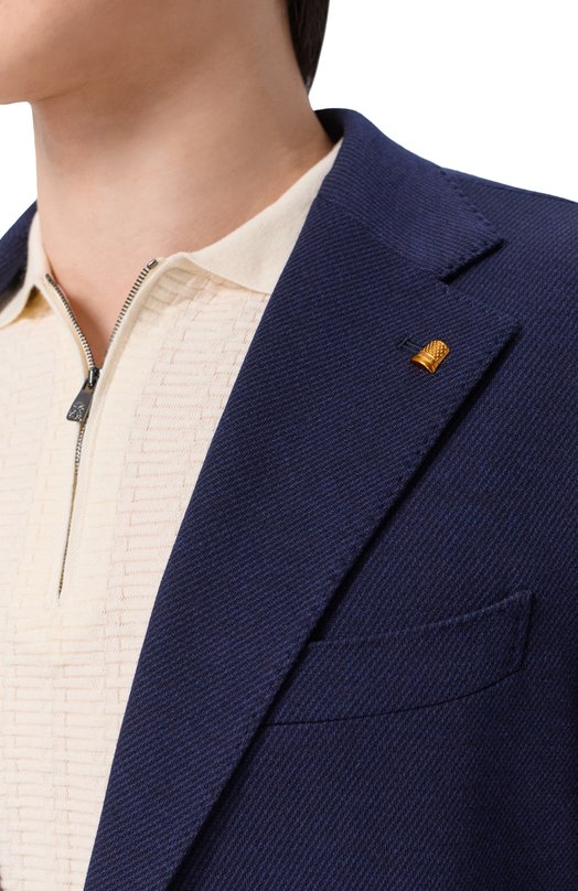 Пиджак из шерсти и хлопка Sartoria Latorre JEF74/JJ105 Синий  JEF74/JJ105 Фото 5