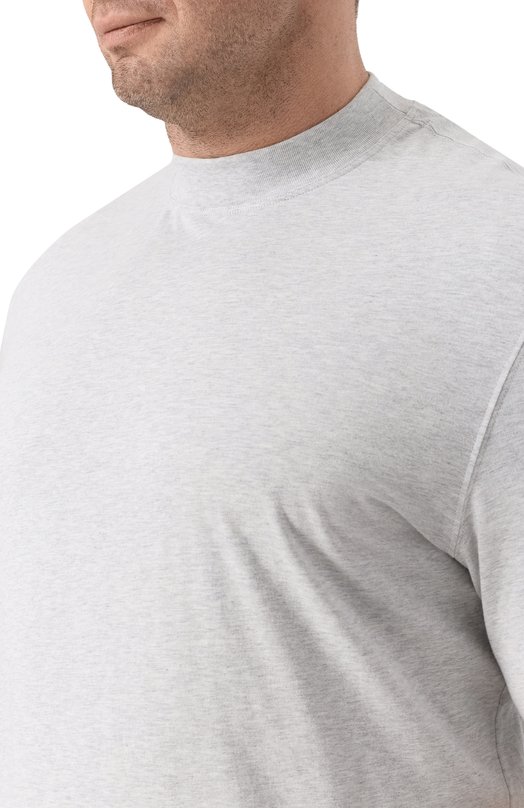 Хлопковая футболка Brunello Cucinelli M0B131396W Серый  M0B131396W Фото 5