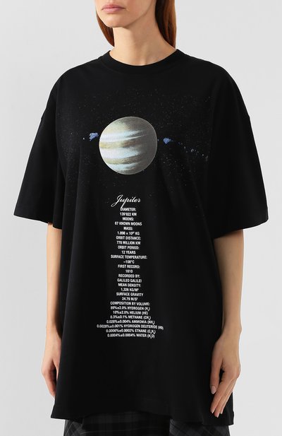 Хлопковая футболка VETEMENTS черного цвета по цене 53950 руб., арт. UAH20TR901/W, фото 3 Хлопковая футболка VETEMENTS, арт. UAH20TR901/W, фото 3