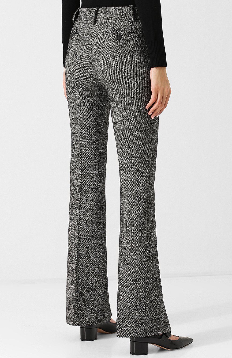 Расклешенные брюки из смеси шерсти и шелка со стрелками TOM FORD, арт. PAW158-FAX430, фото 4